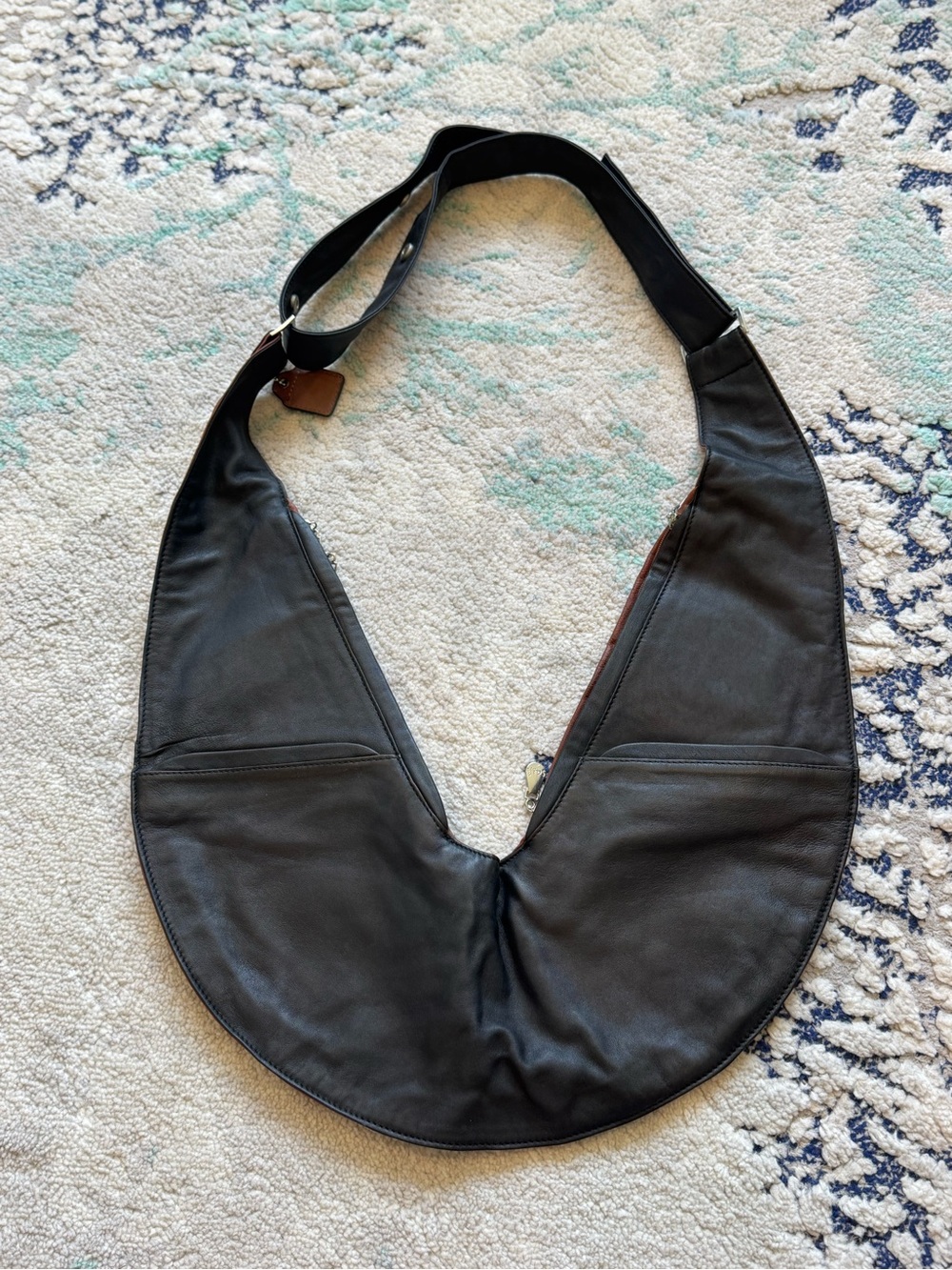 The Sash Bag Classic Reversible Leather Crossbody Brown Black EUC - Picture 6 of 10